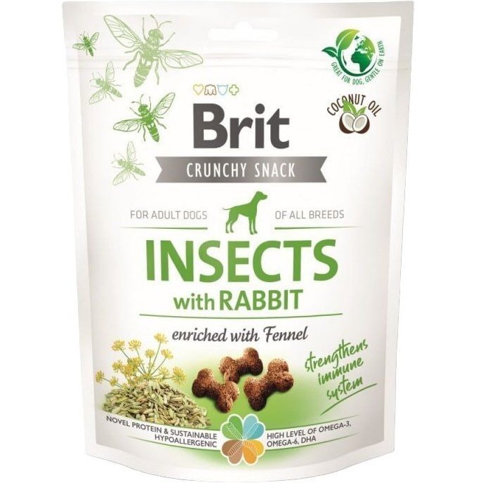 Ласощі для собак Brit Care для імунітету, комахи, кролик та фенхель, 200 гфото