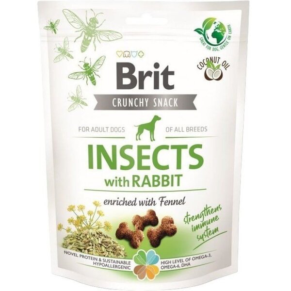 

Лакомства для собак Brit Care для иммунитета, насекомые, кролик и фенхель, 200 г