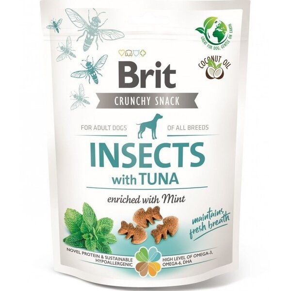 

Лакомства для собак Brit Care для свежесть дыхания насекомые, тунец и мята, 200 г