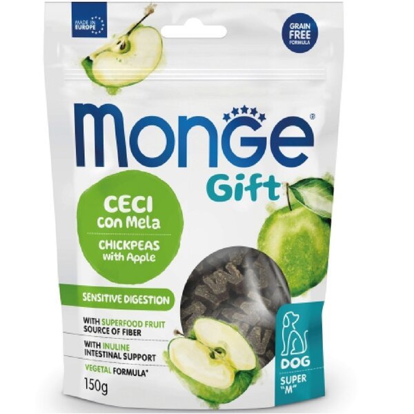

Лакомство для собак Monge Gift Dog Sensitive digestion нут с яблоком (веган) 150 г