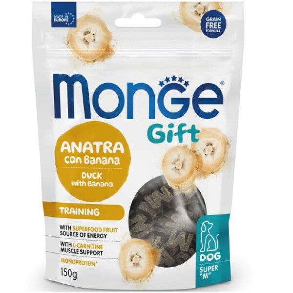 

Лакомство для собак Monge Gift Dog Training утка с бананом 150 г