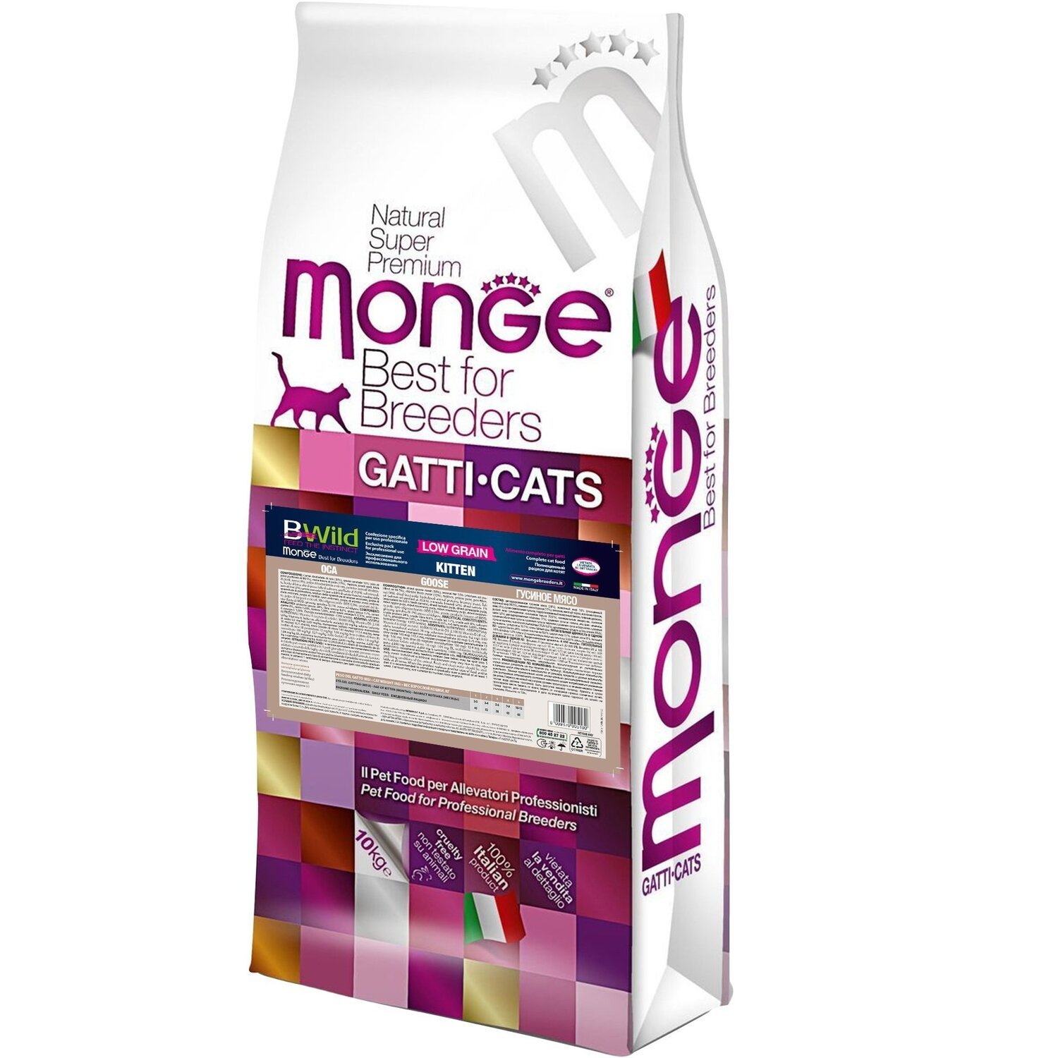 Сухий корм для кішок Monge Cat Bwild Low Grain Kitten М`ясо гусака 10 кгфото