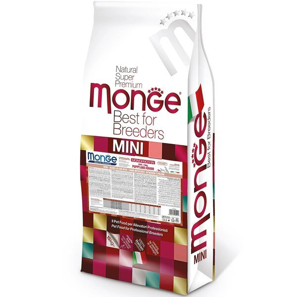 

Корм Monge Puppy and Junior Mini Agnello сухой с ягненком для щенят и юниоров малых пород 15 кг
