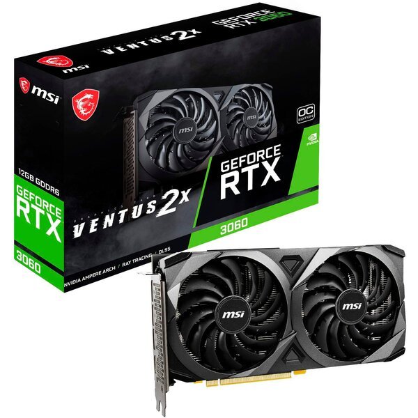 

Видеокарта MSI GeForce RTX 3060 12GB GDDR6 VENTUS 2X OC (912-V397-854)