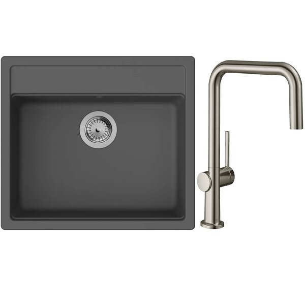 

Набор для кухни Hansgrohe (гранитная мойка, смеситель), серый графит,сталь (43359800)