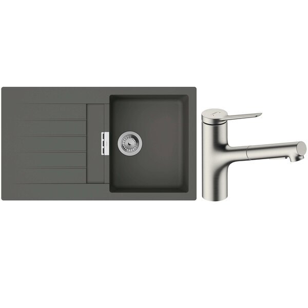 

Набор для кухни Hansgrohe (гранитная мойка, смеситель), серый камень,сталь (43356800)