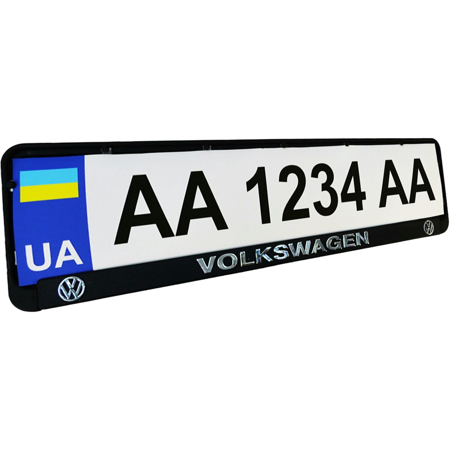 Рамка номерного знака Poputchik пластикова з об`ємними літерами Volkswagen 2шт (2000490535189)фото