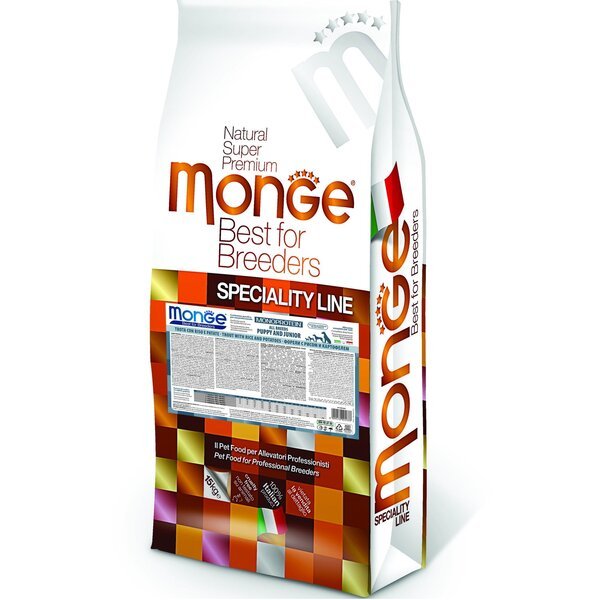 

Сухой корм для цуценят Monge Dog All breeds Puppy & Junior Trout & Rice 15 кг
