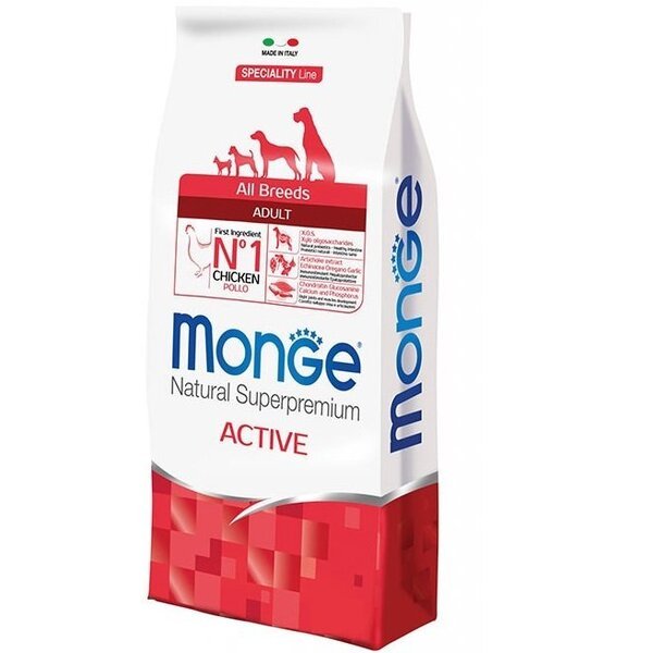 

Сухой корм для активных собак Monge Dog All breeds Adult Active Chicken курица 15 кг