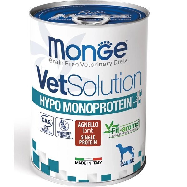 

Влажный корм для собак Monge VetSolution Wet Hypo с ягненком 400 г