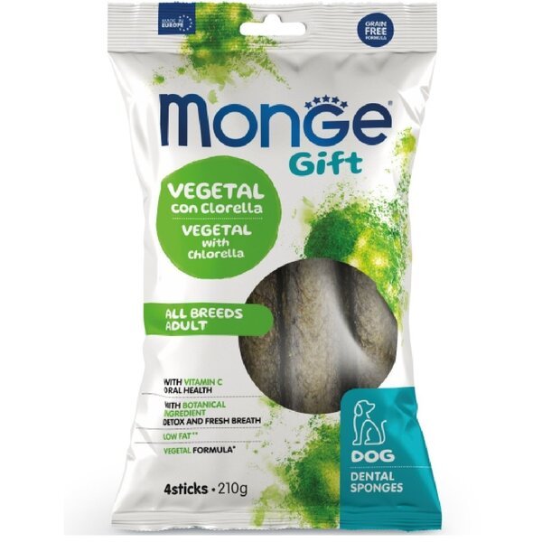 

Лакомство для собак Monge Gift Dog Dental Star All breeds с хлорелой и перечной мятой 210 г