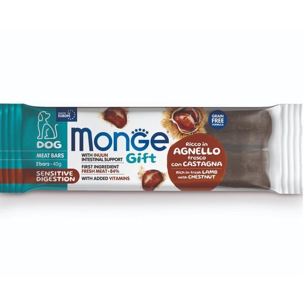 

Лакомство для собак Monge Gift Dog Sensitive digestion ягненок с каштанами 40 г