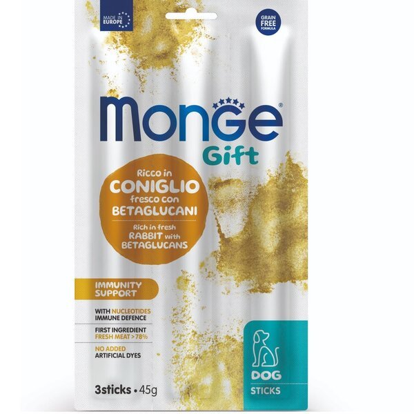 

Лакомство для собак Monge Gift Dog Immunity support кролик с нуклеотидами 45 г