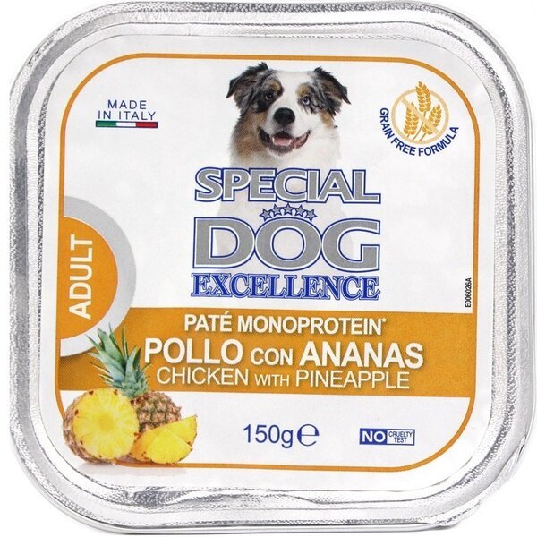 

Консерва для собак Monge Spesial Dog Exellence Fruit курица з ананасом 150 г