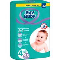 Підгузки дитячі Evy Baby Mini Elastic Jumbo 7-18кг 58шт