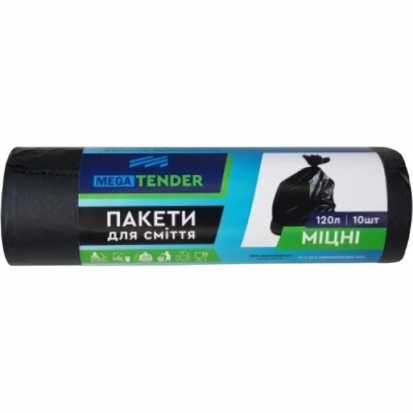 

Пакеты для мусора Mega Tender прочные 120л*10шт