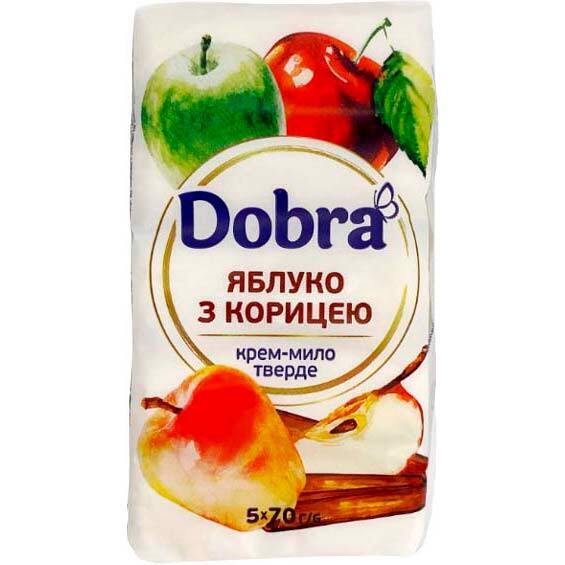 Акція на Крем-мыло туалетное Dobra Яблоко с корицей 70г*5шт від MOYO