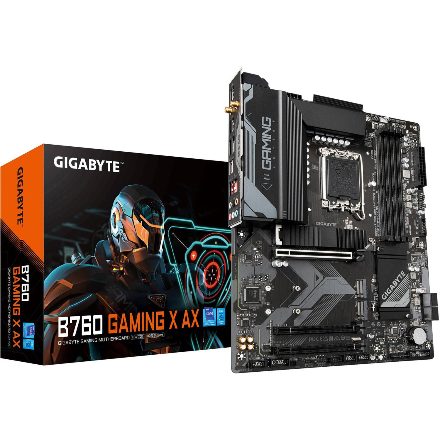 Материнская плата GIGABYTE B760 GAMING X AX s1700 B760 4xDDR5 M.2 HDMI DP Wi-Fi BT ATX фото