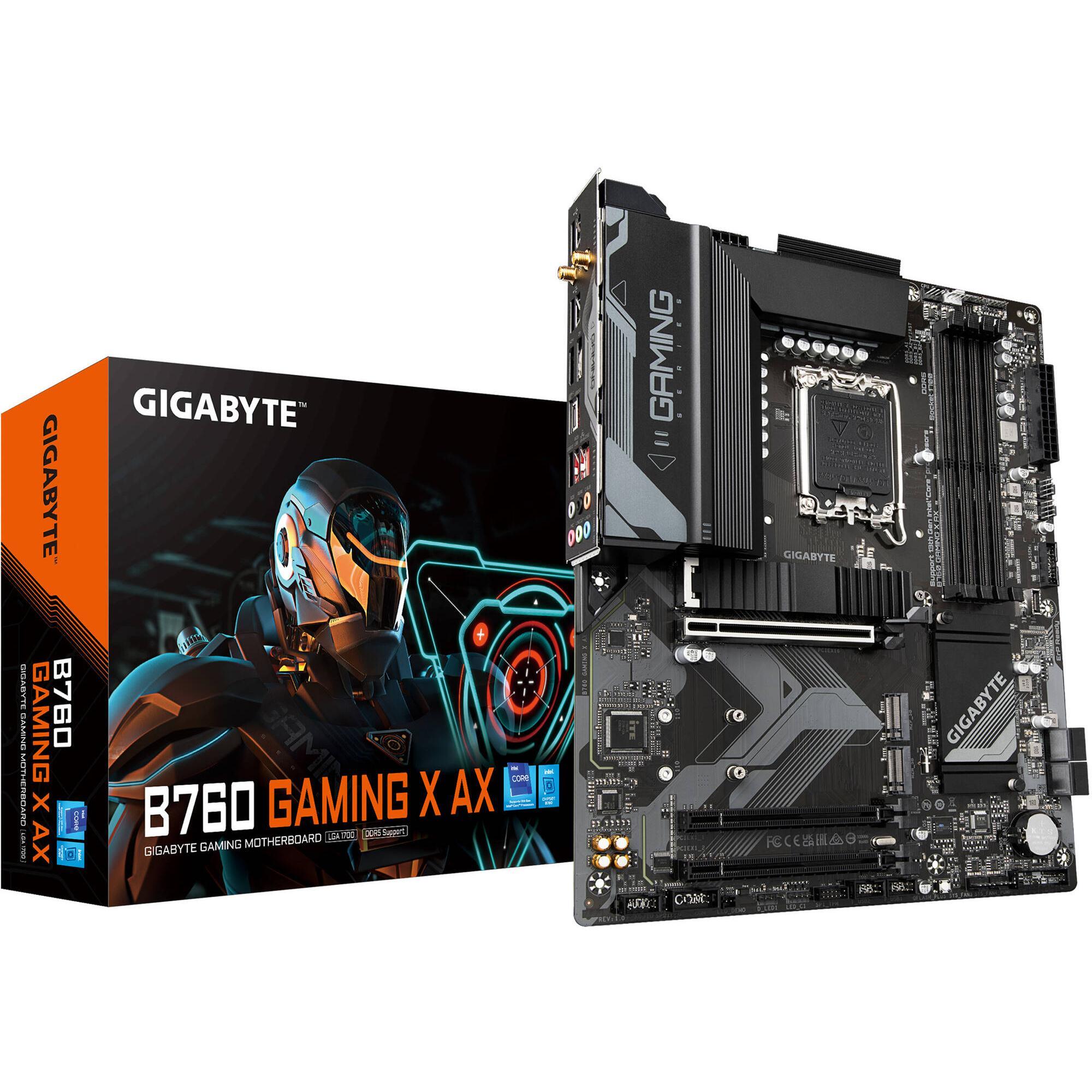 Материнская плата GIGABYTE B760 GAMING X AX s1700 B760 4xDDR5 M.2 HDMI DP Wi-Fi BT ATX фото 1