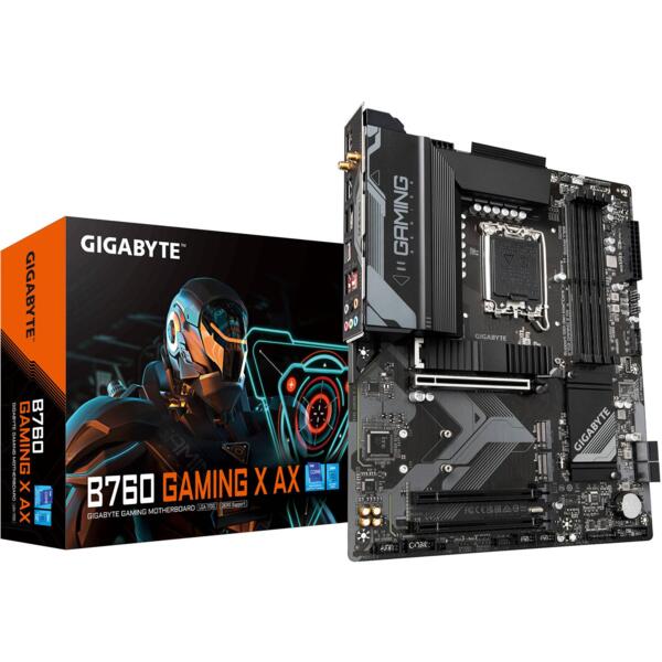 

Материнская плата GIGABYTE B760 GAMING X AX s1700 B760 4xDDR5 M.2 HDMI DP Wi-Fi BT ATX