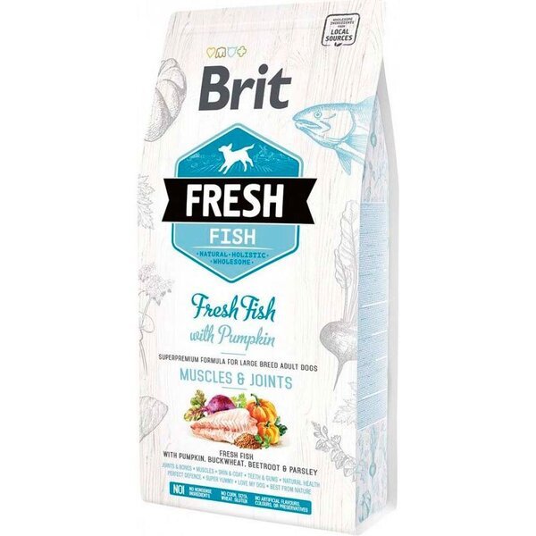 

Сухой корм Brit Fresh для собак больших пород для мышц и суставов с рыбой и тыквой 2.5кг