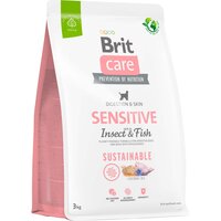 Сухой корм Brit Care Dog Sustainable Sensitive для собак с чуствительной кожей насекомые и рыба, 3кг