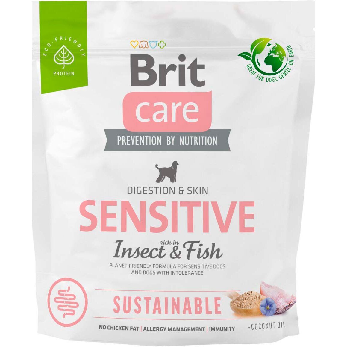 Сухий корм Brit Care Dog Sustainable Sensitive для собак із чутливою шкірою комахи та риба, 1кгфото