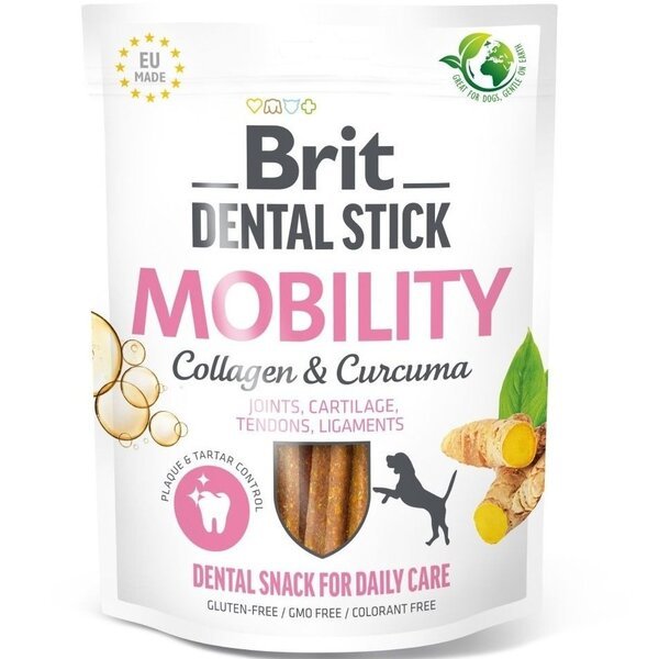 Лакомства для собак Brit Dental Stick Mobility для суставов коллаген и куркума 7 шт 251г