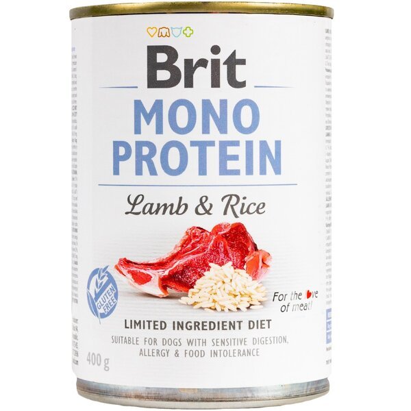 

Корм для собак Brit Mono Protein с ягненком и рисом 400 г