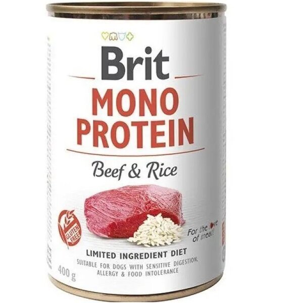 Корм для собак Brit Mono Protein с говядиной и рисом 400 г