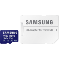 Карта памяти Samsung Pro Plus MicroSDXC 128GB C10 UHS-I U3 V30 A2 + SD адаптер (MB-MD128SA/EU)