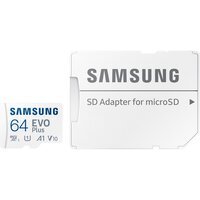 Карта памяти Samsung Evo Plus microSDXC 64GB UHS-I U1 V10 A1 + SD адаптер (MB-MC64KA/EU)