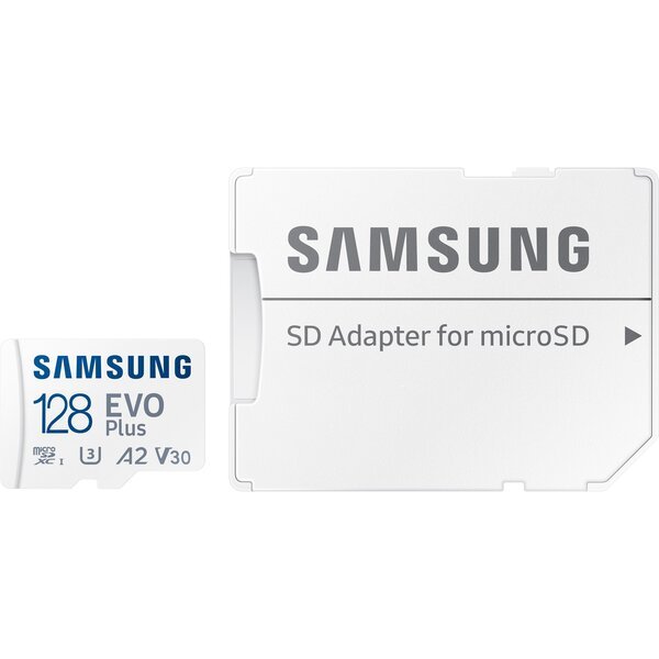 

Карта памяти Samsung Evo Plus microSDXC 128GB UHS-I U1 V10 A1 + SD адаптер (MB-MC128KA/EU)