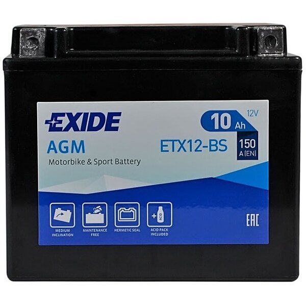 Акція на Автомобильный аккумулятор Exide 10Ah-12v AGM (ETX12-BS) L+, EN150 (5237913479) (ETX12-BS) від MOYO