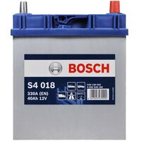 Автомобільний акумулятор Bosch 40Ah-12v (S4018), R+, EN330 Азія, клеми тонкі (5237437153) (0092S40180)