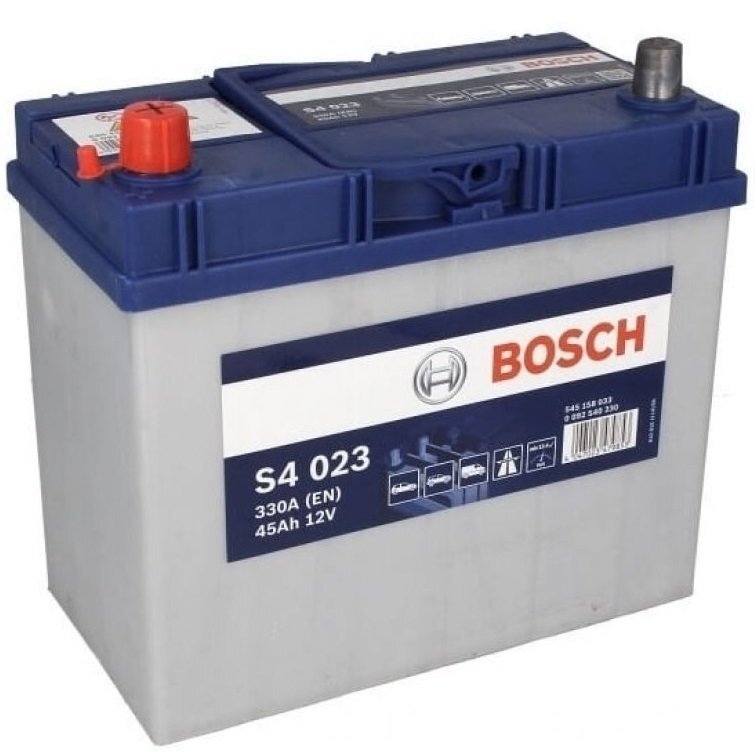 Автомобильный аккумулятор Bosch 45Ah-12v (S4023), L+, EN330 Азия (5237437158) (0092S40230) фото 