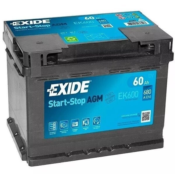 Акція на Автомобильный аккумулятор Exide 60Ah-12v AGM, R+, EN680 (52371131559) (EK600) від MOYO