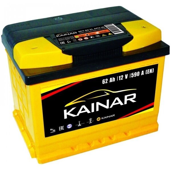 

Автомобильный аккумулятор Kainar 62Ah-12v, L+, EN590 (52371308431) (062 261 1 120 ЖЧ)