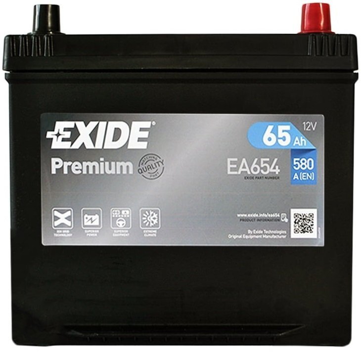 Автомобильный аккумулятор Exide 65Ah-12v Premium, R+, EN580, Азия (Korean B1) (5237607287) фото 