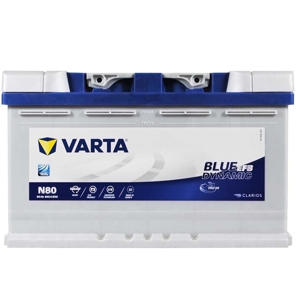 Автомобільний акумулятор Varta 80Ah-12v BD EFB, R+, EN800 (52371236814) (580 500 080)фото