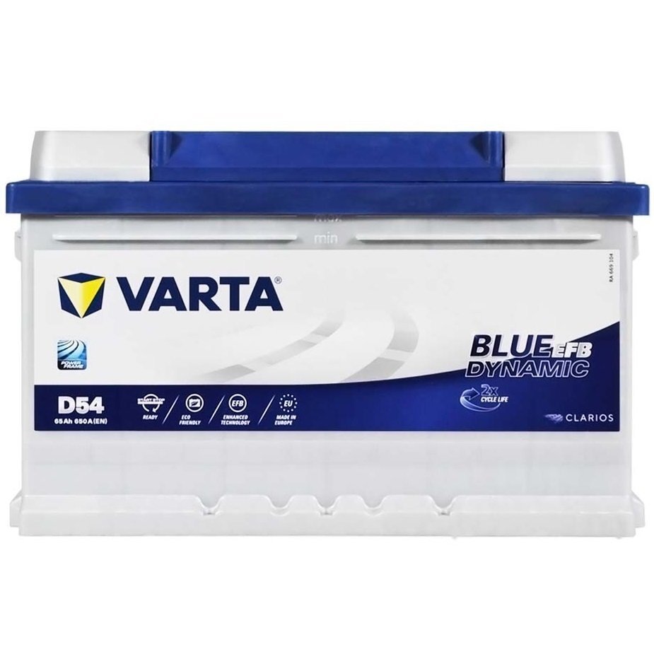 Автомобільний акумулятор Varta 65Ah-12v BD (D54) EFB, R+, EN650 (5237301200) (565 500 065)фото1