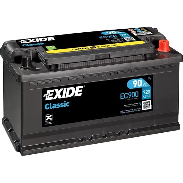 Акція на Автомобильный аккумулятор Exide 90Ah-12v Classic, R+, EN720 (5237607334) (EC900) від MOYO