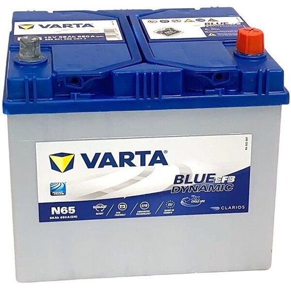 Акція на Автомобильный аккумулятор Varta 65Ah-12v BD (N65) EFB, R+, EN650 Азия (5237301198) (565 501 065) від MOYO