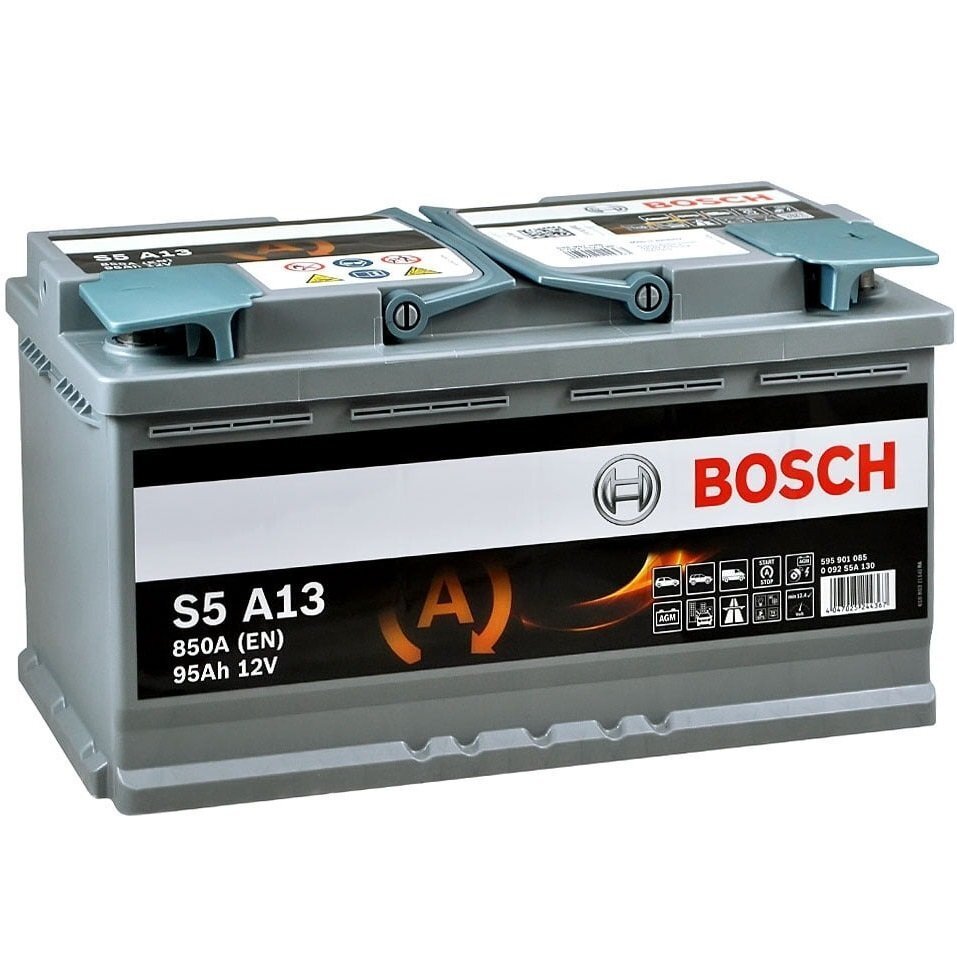 Автомобільний акумулятор Bosch 95Ah-12v AGM (S5A13), R+, EN850 (5237808877) (0092S5A130)фото1