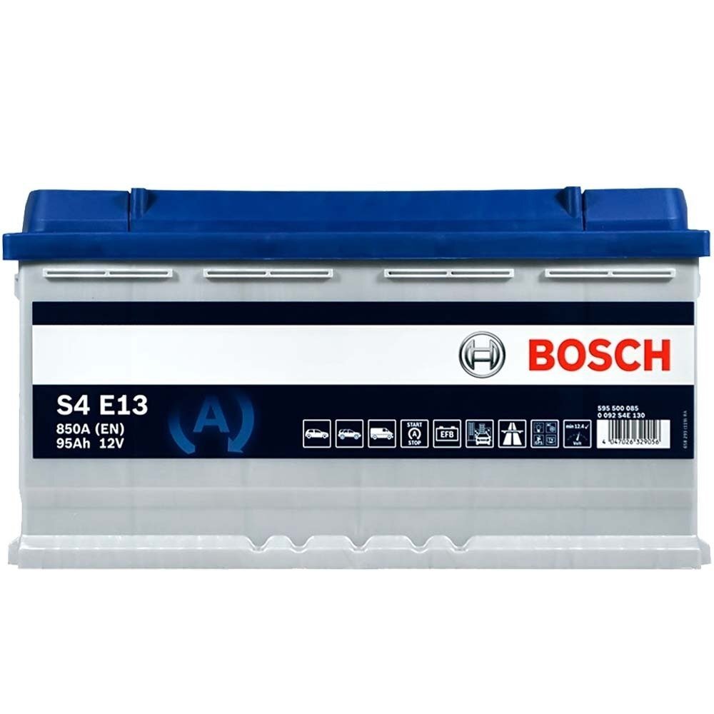 Автомобильный аккумулятор Bosch 95Ah-12v EFB (S4E13), R+, EN850 (52371308436) (0092S4E130) фото 