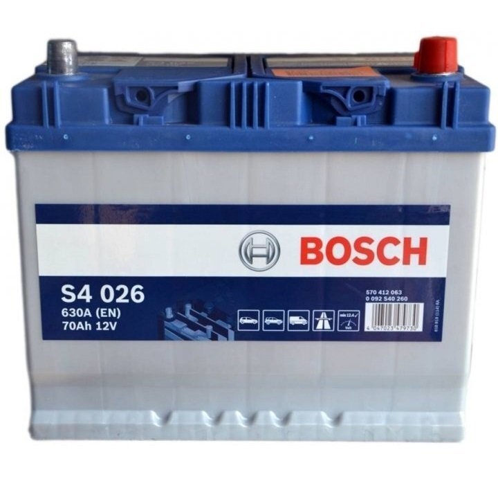 Автомобильный аккумулятор Bosch 70Ah-12v (S4026), R+, EN630 Азия (5237437142) (0092S40260) фото 1