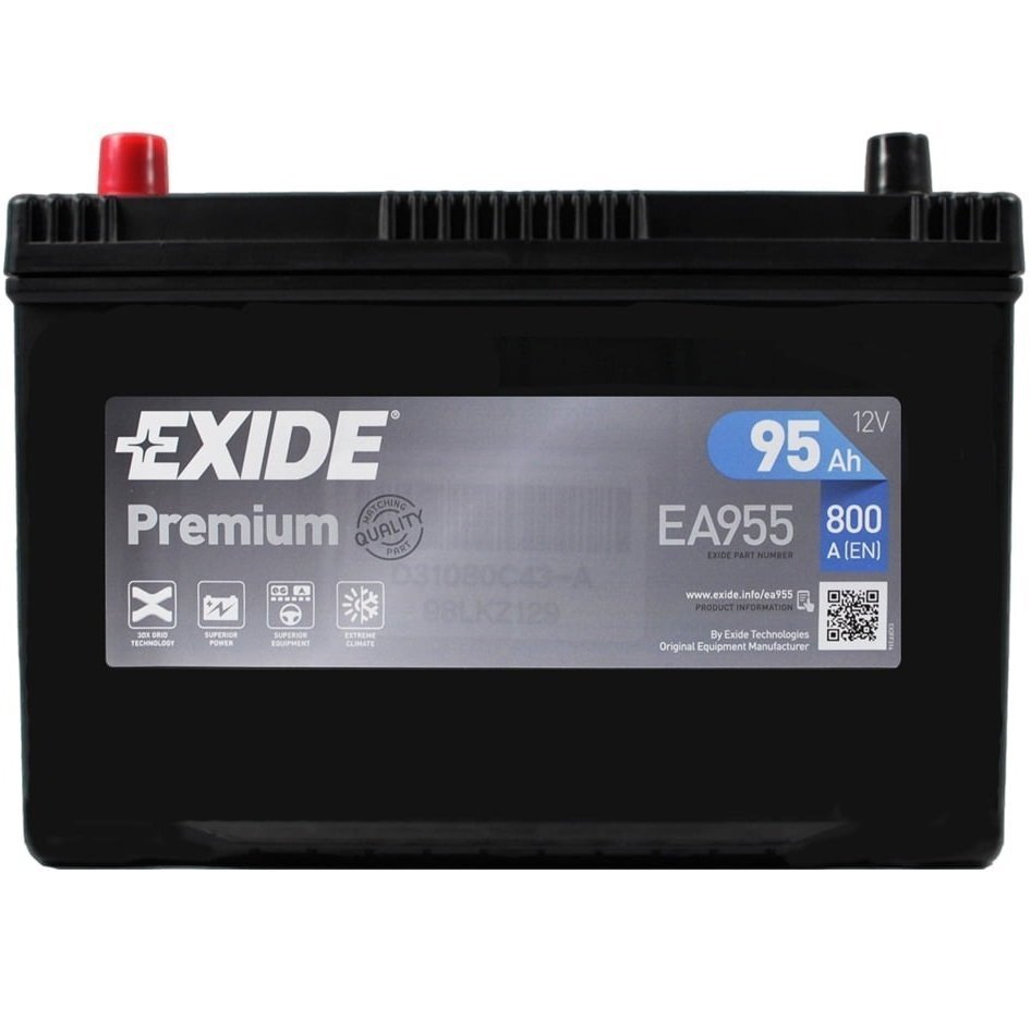 Автомобільний акумулятор Exide 95Ah-12v Premium, L+, EN800 (52371131563) (EA955)фото1