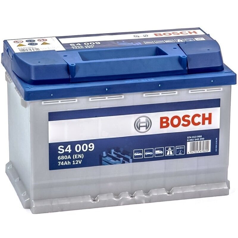 Автомобильный аккумулятор Bosch 74Ah-12v (S4009), L+, EN680 (5237808871) (0092S40090) фото 