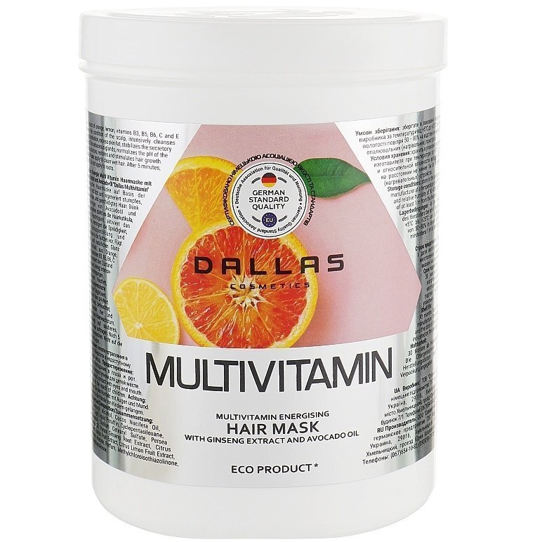 Маска для волосся Dalas Multivitamin з комплексом мультивітамінів, екстрактом женьшеню та олією авокадо 1лфото