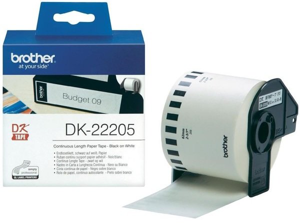 Акція на Картридж Brother для специализированного принтера QL-1060N/QL-570 (62mm x 30.48M) (DK22205) від MOYO
